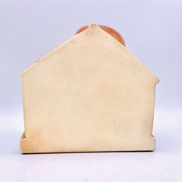 Bulldog Puppy Dog and Bone Doghouse Chalkware Single Bookend Figurine 5.5" VTG - Picture 4 of 7